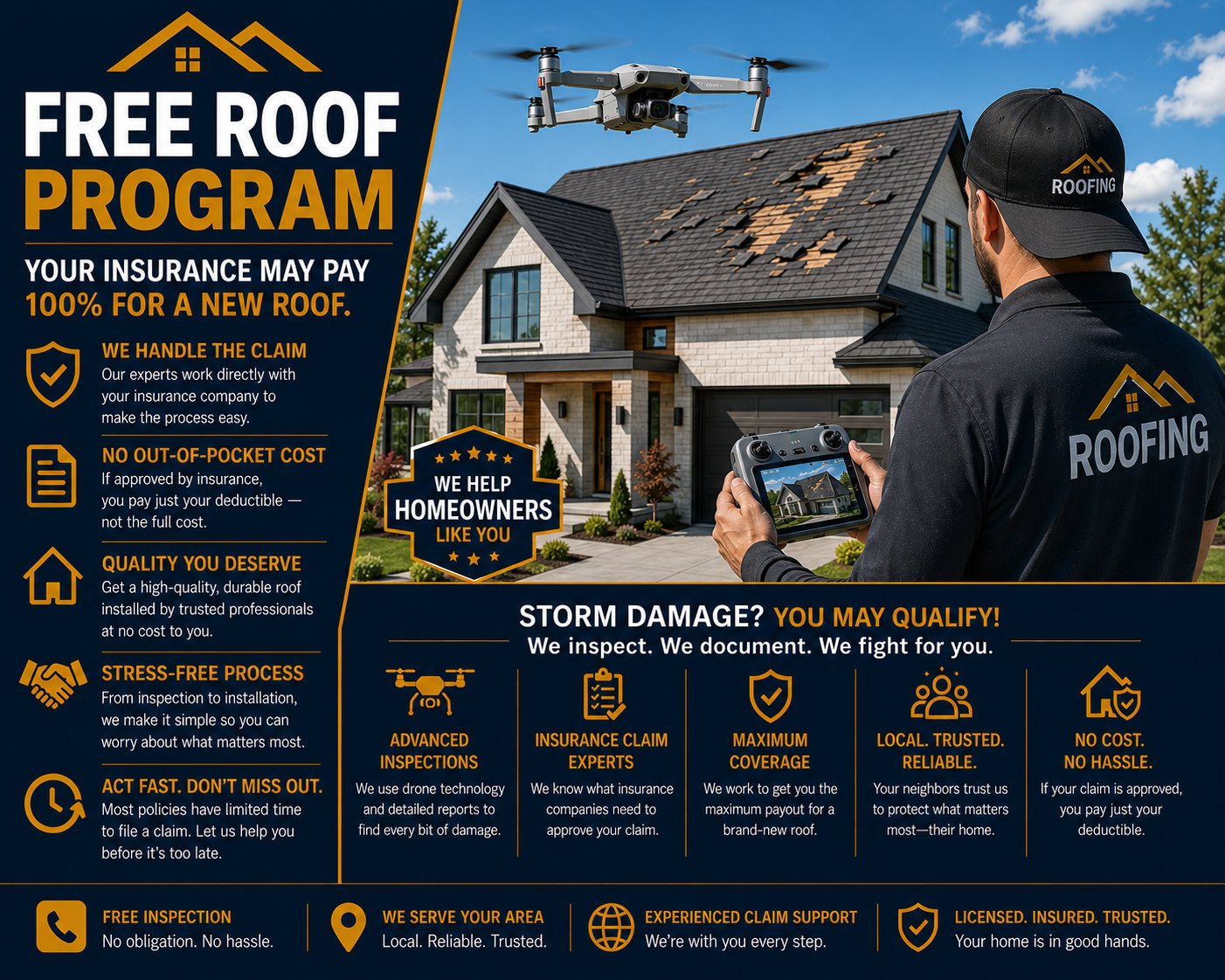 FREE ROOF Program Paramount insurance claim assistance